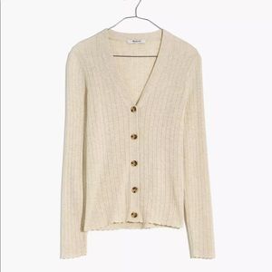 Madewell Pointelle Ribbed Cardigan Sweater